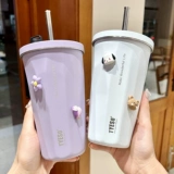 Высококачественный стакан, летняя трубочка, вместительная и большая чайная чашка со стаканом