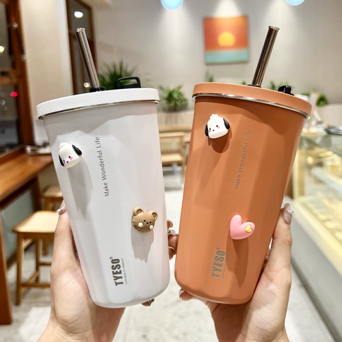 Высококачественный стакан, летняя трубочка, вместительная и большая чайная чашка со стаканом