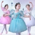 Ngày của trẻ em Trang Phục Trẻ Em Little Swan Dance Váy Cô Gái Múa Ba Lê Gạc Trắng Váy Puff Sleeve Tutu