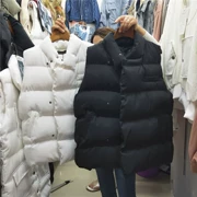 Hàn Quốc ulzzang2018 mùa thu đông mới áo phao cổ rộng có hai dây áo xuống áo khoác cotton không tay vest nữ