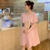 Mẫu thời trang áo dài mẹ bầu 2019 hè mới dành cho bà bầu cotton ngắn tay áo thun Hàn Quốc phiên bản dài cỡ lớn - Áo thai sản