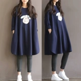 Платье для беременных, длинный хлопковый весенний лонгслив, жакет, в корейском стиле, оверсайз, средней длины