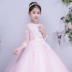 Trẻ em ăn mặc dài tay công chúa váy 2018 mùa hè cô gái mới cưới hoa cưới hoa cô gái đàn piano hiệu suất ăn mặc trang phục biểu diễn cho bé Váy trẻ em