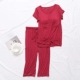 Bộ đồ ngủ nữ mùa hè hai mảnh mỏng với miếng đệm ngực dịch vụ tại nhà phù hợp với phương thức áo thun nửa tay lỏng lẻo tay ngắn nữ - Bộ Pajama