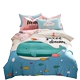 Khăn trải giường bốn bộ giường hoạt hình cotton 笠 0,9 m 1,35 trẻ em bộ đồ giường ba mảnh gió biển - Bộ đồ giường bốn mảnh