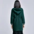 Bán áo khoác nữ 2018 mới buộc mùa thu và đông thẳng eo trùm đầu áo len dài 17158 mẫu áo măng tô nữ Accentuated eo áo