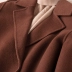Oz đất nước len hai màu lật cổ áo dài tay lỏng áo khoác dài áo làm bằng tay hai mặt áo khoác nữ