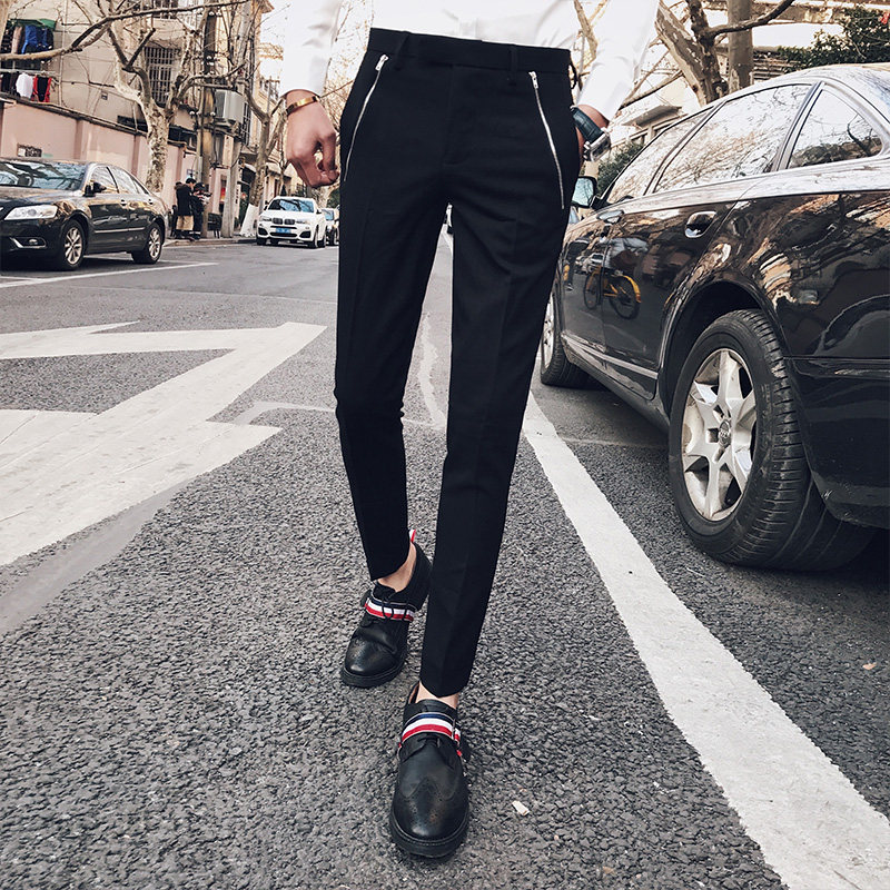 2018春夏社会小青年九分休闲小脚西裤男d303-8816-p75