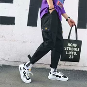 Quần yếm nam Yu Wenle thủy triều thương hiệu quần nhiều túi lỏng hip hop quần chùm mùa xuân quần thường xuyên chùm