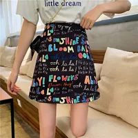 Милая мультяшная юбка для школьников, японская мини-юбка, высокая талия, в корейском стиле, подходит для подростков