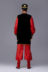 Người đàn ông mới của Tân Cương trang phục múa trang phục dân tộc sân khấu trang phục màu đỏ người đàn ông Uighur quần áo khiêu vũ thiết kế Trang phục dân tộc