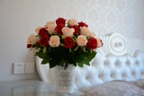 Фальшивая цветочная симуляция цветочный букет на дому украшение цветочный цветок одиночная поддержка розовая шелк шелк шелк