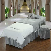 Tối giản châu Âu thêu dày pha lê nhung đẹp giường bao gồm bốn bộ dầu gội đầu giường massage có thể được tùy chỉnh LOGO - Trang bị tấm