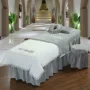 Tối giản châu Âu thêu dày pha lê nhung đẹp giường bao gồm bốn bộ dầu gội đầu giường massage có thể được tùy chỉnh LOGO - Trang bị tấm mẫu ga giường spa