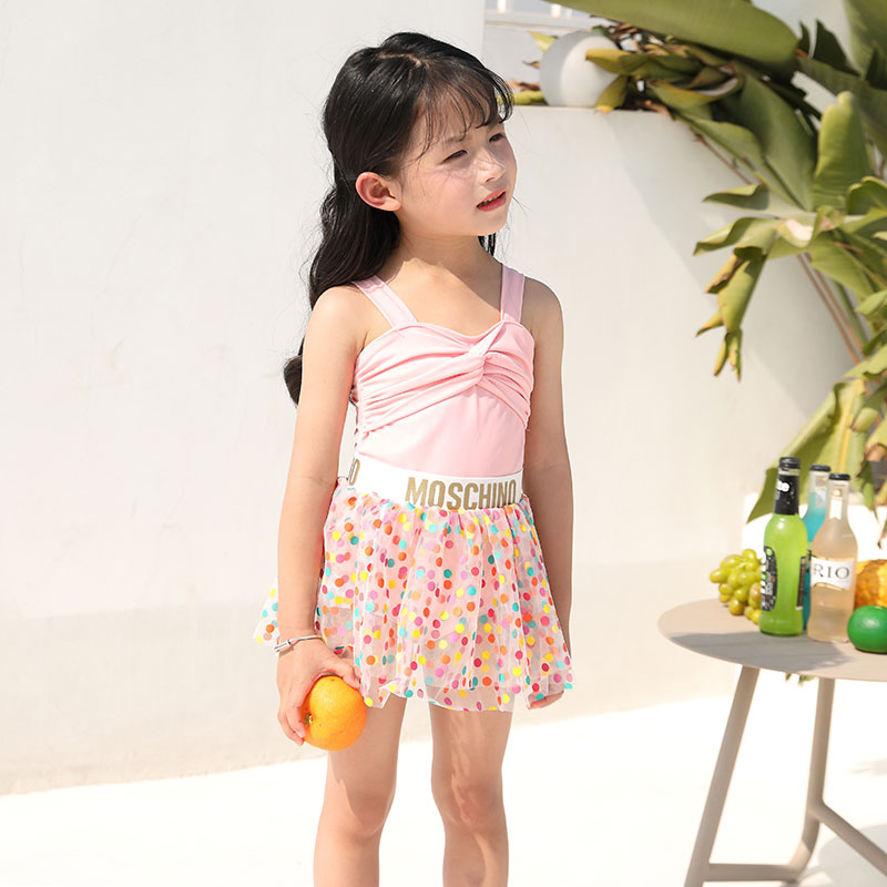 Girl Princess One-Piece Skirt Little Girl Swimwear Student Children's Swimwear Lovely Split Yarn Skirt Wearing Summer