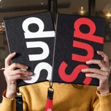 Подходит для защитной обложки MI4 Ins Trend Brand Black and Red Commines 8 -IPAD4 кожаный корпус, 10 -дюймовый креативный рис Mipad Silicone 4plus Smart Dermant Shell Sup Sup Scientific Scientific Leachific