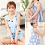 Mùa hè mỏng không tay vest bông lụa nữ đồ ngủ nhà điều hòa không khí quần áo cotton dịch vụ nhà phù hợp với đồ ngủ nữ quần áo ngắn