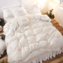Cotton phiên bản Hàn Quốc của mẫu váy ngủ bốn dây đơn giản ren trắng tinh khiết công chúa cotton nhỏ tươi 1,8m giường - Bộ đồ giường bốn mảnh chăn ga gối đệm cưới