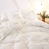 Cotton phiên bản Hàn Quốc của mẫu váy ngủ bốn dây đơn giản ren trắng tinh khiết công chúa cotton nhỏ tươi 1,8m giường - Bộ đồ giường bốn mảnh
