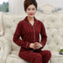 Bộ đồ ngủ mùa thu của phụ nữ cotton dài tay trung niên mùa xuân và bộ đồ hai mảnh mùa thu cộng với phân bón XL béo MM200 kg mẹ chồng l - Pyjama thời trang nam Pyjama