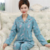 Bộ đồ ngủ mùa thu của phụ nữ cotton dài tay trung niên mùa xuân và bộ đồ hai mảnh mùa thu cộng với phân bón XL béo MM200 kg mẹ chồng l - Pyjama thời trang nam Pyjama