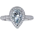 Yao Shi Series 2 Carat Pear Hình nhẫn kim cương sang trọng Deluxe Drop Diamond Ring Đính hôn Nhẫn đính hôn - Nhẫn