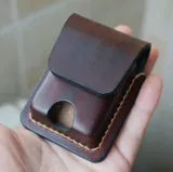 Зажигалка, кожаный чехол, поясная сумка ручной работы, барсетка, из натуральной кожи