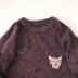 18 mùa thu và mùa đông Nhật Bản nguyên bản buồn ngủ mèo con thêu dễ thương Nam và nữ áo len đôi cổ tròn áo len áo len