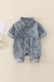 Детский джинсовый милый комбинезон для раннего возраста для выхода на улицу, популярно в интернете, в корейском стиле