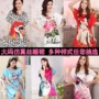 Váy ngắn tay giản dị Dịch vụ tại nhà mô phỏng lụa cộng với váy ngủ cỡ lớn chất béo Trung Quốc phong cách gợi cảm đầm cotton