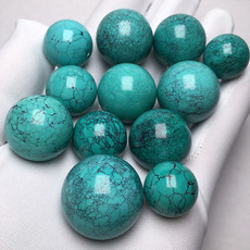 DIY аксессуары 高瓷蓝网花绿松石圆珠高瓷绿网花水草纹配珠散珠桶珠老型三通手串