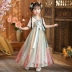 Váy biểu diễn trẻ em trang phục cổ trang phong cách tiên hiệp váy tiên thỏ ngọc dài tay cho bé gái