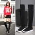 Paris Tang Yan Phong Fan với đoạn giản dị cao-top socks sneakers len dệt kim nửa khởi động của phụ nữ dày có đế vớ đàn hồi khởi động giày the thao nữ cao cấp Giày cao gót