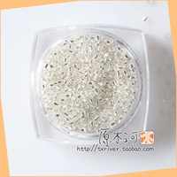 Серебряные серебряные стеклянные рисовые бусины-белые