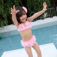 Đồ bơi cho trẻ em bikini Đồ bơi trẻ em Cô gái gợi cảm Công chúa nhí Công chúa Ba điểm Hàn Quốc - Đồ bơi trẻ em bikini học sinh đẹp