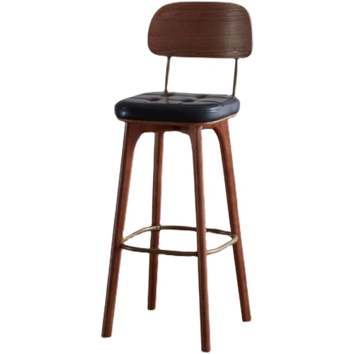 Xi Zuo Retro Bar Designer с твердым деревом стул Современный легкий роскошный железный стул Дом высокий стул высокий