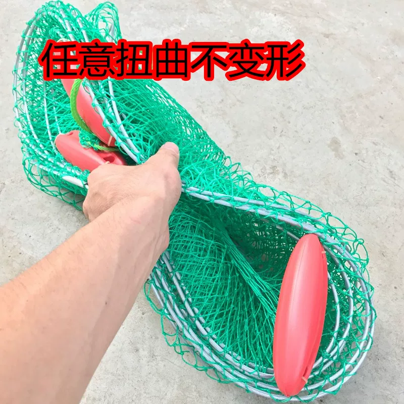 Складная рыболовная сетка сумка, мост, море, рыбалка, лодка, скала, рыболовная площадка, складная с несколькими поплавками, портативная плетёная рыболовная сетка