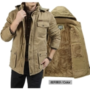 Áo khoác mùa đông quần áo của nam giới cộng với nhung ấm áp áo khoác nam bông áo khoác kích thước lớn lỏng phần dài bông áo