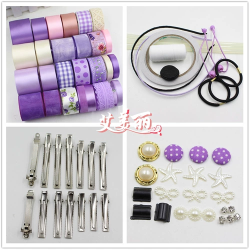 Аксессуар для волос ручной работы, заколка для волос, детский набор материалов, шпильки для волос, лента с бантиком, в корейском стиле, «сделай сам»