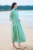 Phong cách Trung Quốc ramie văn học của phụ nữ Zen retro khóa cải tiến Hanfu váy cotton quốc gia và váy sườn xám - Váy dài váy 2 dây dáng dài Váy dài