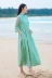 Phong cách Trung Quốc ramie văn học của phụ nữ Zen retro khóa cải tiến Hanfu váy cotton quốc gia và váy sườn xám - Váy dài Váy dài