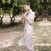 Mùa hè 2019 mới váy organza sườn xám quốc gia phong cách Trung Quốc retro phụ nữ cải tiến váy dài Hanfu cổ tích - Váy dài