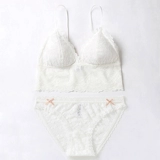 Милый кружевной ультратонкий бюстгальтер без косточек, тонкое нижнее белье, комплект