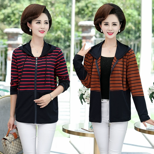 Осенняя тонкая толстовка с капюшоном для матери, спортивная куртка для отдыха, лонгслив