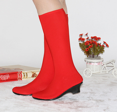 пуанты 藏族舞鞋少数民族蒙古舞蹈靴女式舞蹈舞台演出鞋女兵弹力广场舞靴