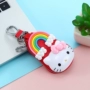 Hàn Quốc sáng tạo phim hoạt hình kitty cao cấp da xe chìa khóa túi nữ dễ thương móc chìa khóa nữ móc túi thắt lưng treo - Trường hợp chính ví móc khóa da thật