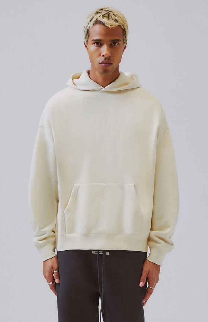 White BoneFOGFEAROFGODEssentialsPulloverHoodie Double line Hooded Embroidery Flower Sweater