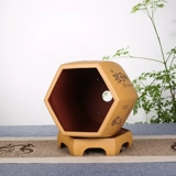 Yixing Boutique Purple Sand Orchid Pot Flower Pot Bonsai Bonsai Bonsai Растения и синий шесть -квадратный квадрат с поддонами фиолетовый песок