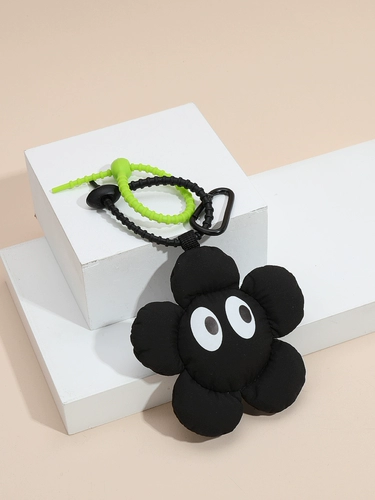 Черный брелок, милый аксессуар для сумки, небольшая дизайнерская подвеска, широкая цветовая палитра, в цветочек, подарок на день рождения