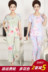 Trung niên mẹ bông lụa đồ ngủ phụ nữ có thể mặc trung niên mùa hè quần ngắn tay bông hai mảnh bông nhân tạo phù hợp với Bộ Pajama